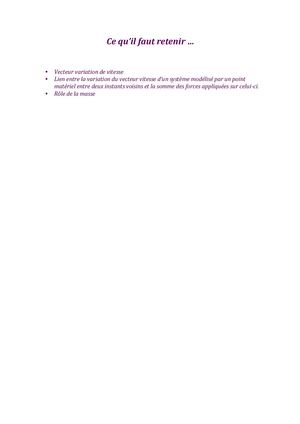 1ère spécialité mouvement d'un système Ce Qu’il Faut Retenir …