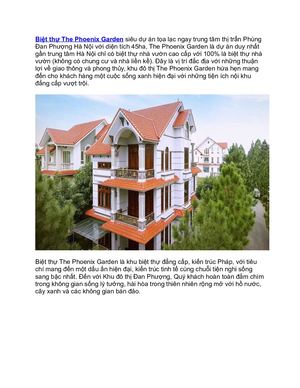 Biệt Thự The Phoenix Garden Thị Trấn Phùng Đan Phượng