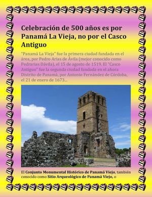 Celebración De 500 Años Es Por Panamá La Vieja