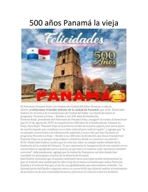 500 Años Panamá La Vieja