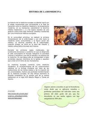 Historia De La Biomedicina