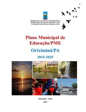 Plano Municipal De Educação De Oriximiná 2015 2025