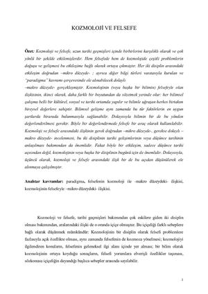 Kozmoloji Ve Felsefe1
