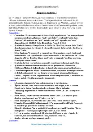 Alphabet Et Nombres Sacrés