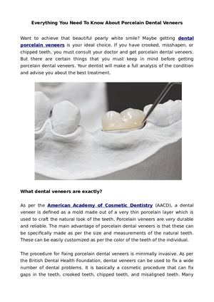Everything You Need To Know About Porcelain Dental Veneers