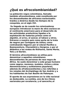¿Qué Es Afrocolombianidad? Luisa 7a