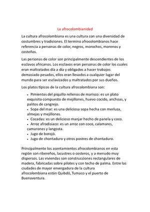 La Cultura Afrocolombiana Majo 7 A