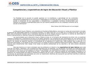Competencias Y Expectativas De Logro De Educación Visual Y Plástica Insp Ay Cv