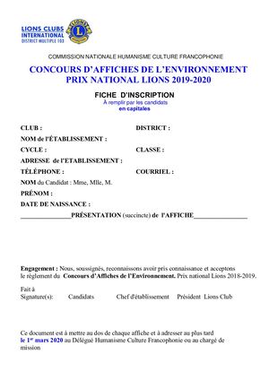 Concours Nationaux 2019-2020