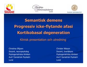 Ovanliga Demenssjukdomar