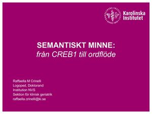 Semantiskt Minne Kognitiva Klubben