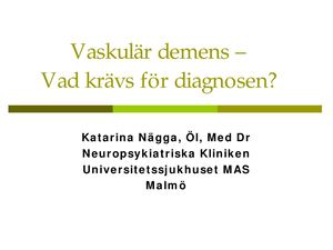 Vaskulära Demenser