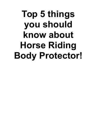 Best Horse Riding Body Protectors Buyer Guide