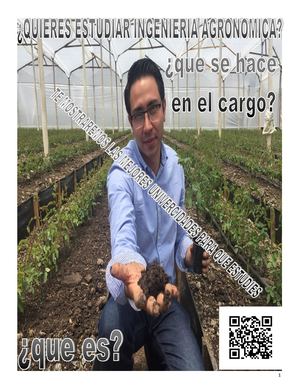 ¿QUIERES ESTUDIAR INGENIERIA AGRONOMICA?