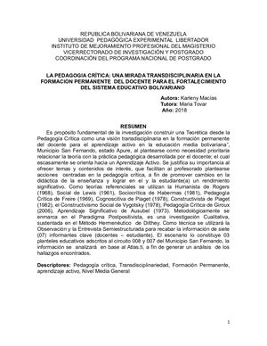 PEDAGOGIA CRITICA