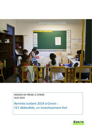 Dossier de presse Rentrée Scolaire 2019 Cenon