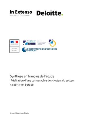 Synthese De L Etude Realisation D Une Cartographie Des Clusters Du Sport En Europe