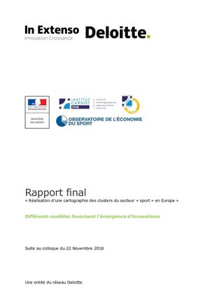 Realisation D Une Cartographie Des Clusters Du Secteur Du Sport En Europe Rapport Final Ie Deloitte