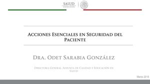 Acciones Esenciales En Seguridad En El Paciente
