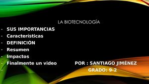 La Biotecnologia
