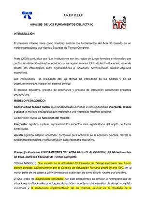 Análisis De Los Fundamentos Del Acta 90
