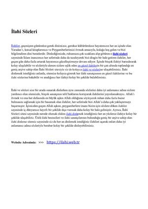 Ilahi Sözleri