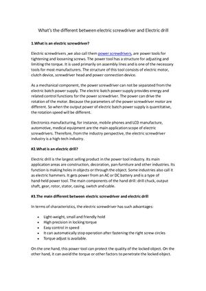 What's The Different between Electric Screwdriver and Electric Drill