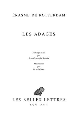 Extrait : Érasme - Les Adages