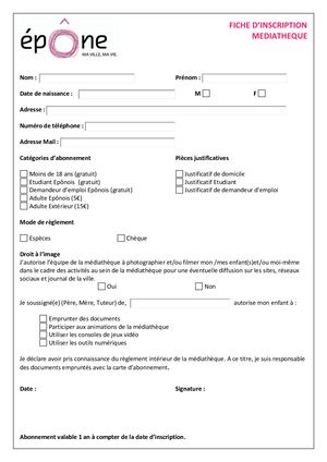 Formulaire D'inscription
