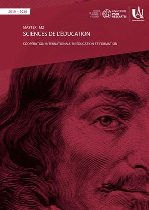 Brochure Master M2 Coopération internationale en éducation et formation - sciences de l'éducation - Descartes - 2020 2019