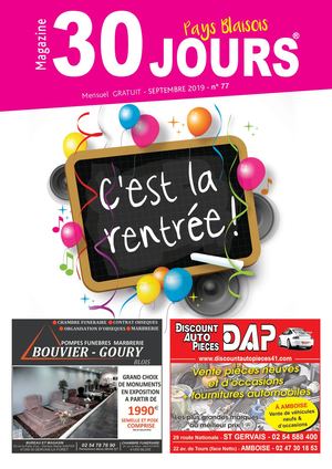 Magazine 30 JOURS - septembre 2019 - Pays Blaisois n°77