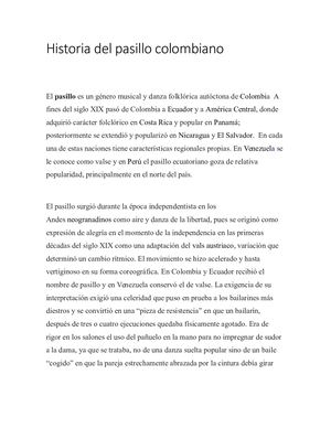 Historia Del Pasillo Colombiano
