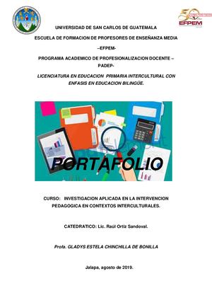 PORTAFOLIO GLADYS ESTELA CHINCHILLA DE BONILLA