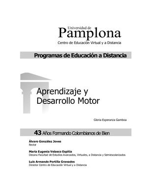 Aprendizaje Y Desarrollo Motor