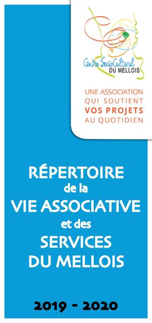 Csc Du Mellois•brochure Vie Associative 2019 2020