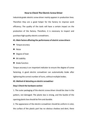 How to Check The Electric Screwdriver