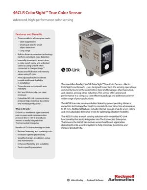 46CLR Color Sight True Color Sensor Product Profile