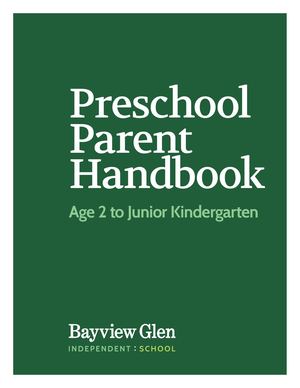 BVG Preschool Parent Handbook 2019-2020
