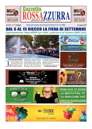 Gazzetta Rossazzurra Anno Iv N 17 Del 31 8 2019