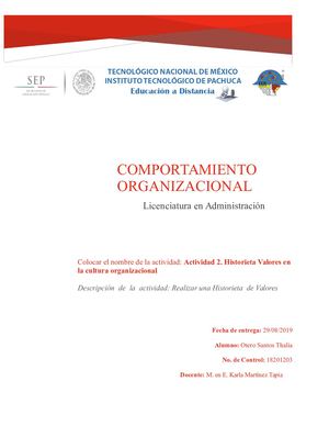 Actividad 2 Historieta Valores En La Cultura Organizacional Thalia Otero