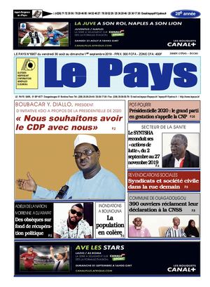 Le Pays N°6906 Du 30 Au 01:09:2019