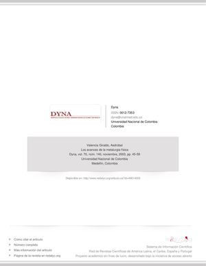 AVANCES DE METALURGIA FISICA