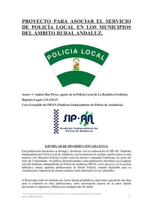 640 PROYECTO PARA ASOCIAR EL SERVICIO DE POLICÍA LOCAL EN LOS MUNICIPIOS DEL ÁMBITO RURAL ANDALUZ.