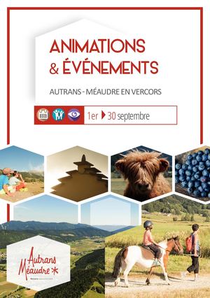 Programme Autrans Méaudre en Vercors septembre