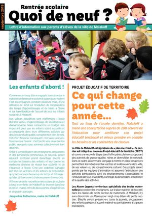 La rentrée scolaire 2019 à Malakoff