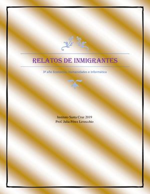 Lengua Y Literatura Relatos De Inmigraciòn