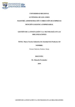 Marco Teorico Industria, Sociedad,tecnología 4 0