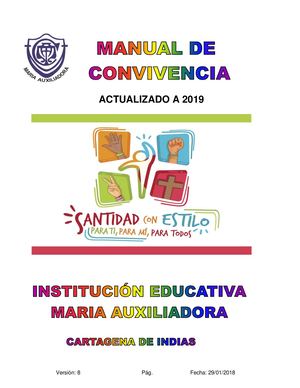 Manual De Convivencia Actualizacion 2019