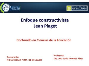 Enfoque Constructivista Jean Piaget