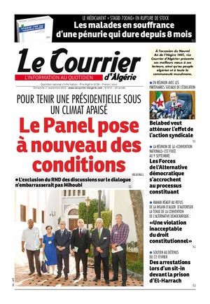 Le Courrier d'Algérie du dimanche 1er septembre 2019